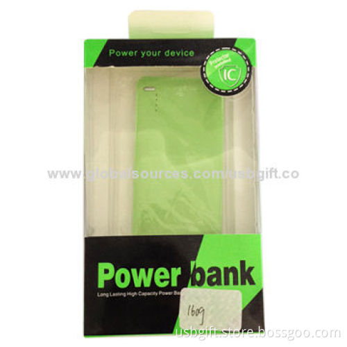 Power Bank, 4,000mAh Big Capacity with 4 LED Power Indicators, LED Torch, Holder, 5V, 1A Input